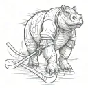 hippo hockey tattoo design idea