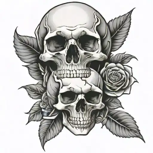 Skull and Roses tattoo design idea