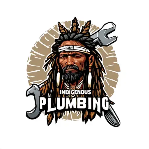 "Indigenous Plumbing " "Indigenous Plumbing " "Indigenous Plumbing " dread lock Native American holding a wrench tattoo design idea