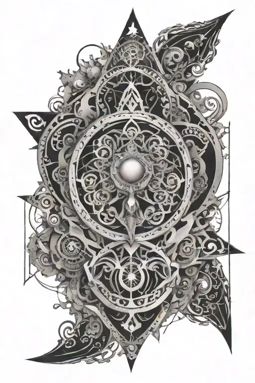 fractals sacred geometry spirit totem tattoo design idea