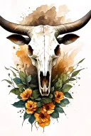 Steer Skull tattoo design idea