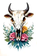 Steer Skull tattoo design idea