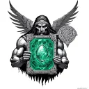 Thoth The Atlantean holding the emerald tablet tattoo design idea