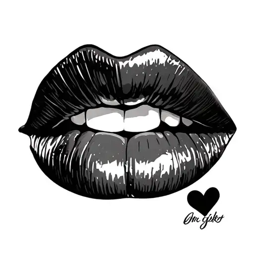Lips Kiss tattoo design idea