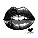 Lips Kiss tattoo design idea