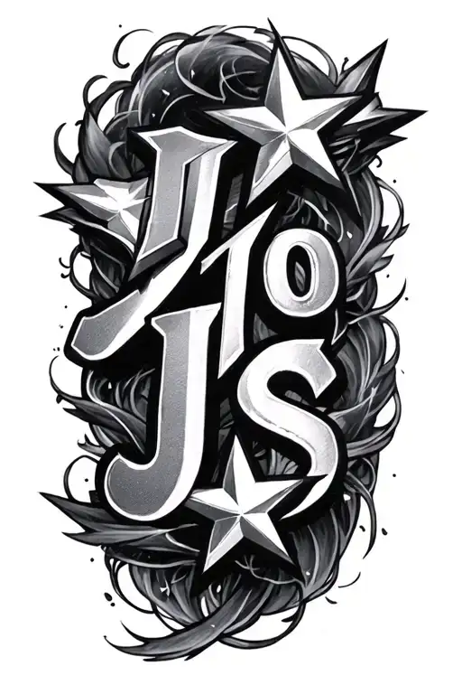 stars forming name jones tattoo slant tattoo design idea