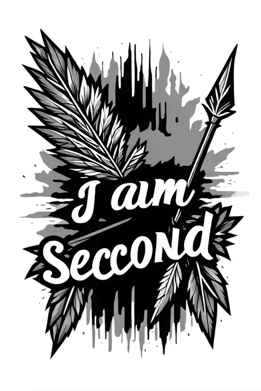 a Native American arrow with I am second written on it tattoo design idea