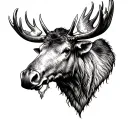moose head nose ring tattoo design idea