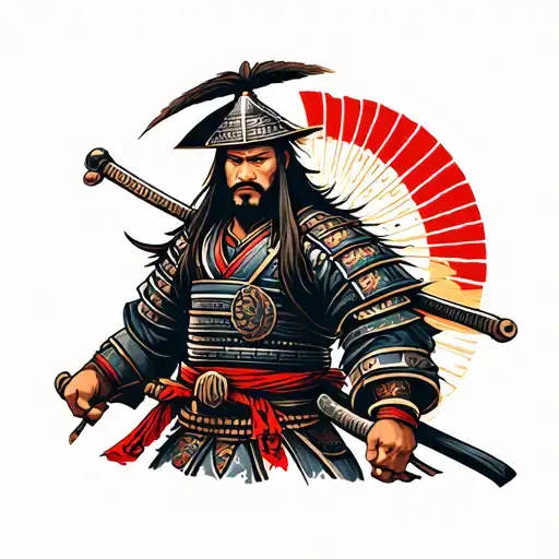 Samurai warrior tattoo design idea