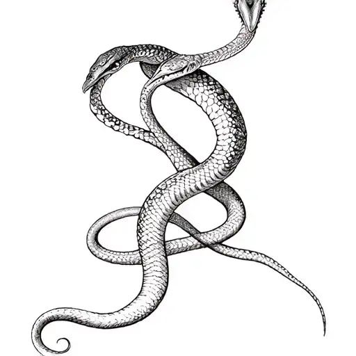 the snake wraps around the leg from the foot and above the knee tattoo design idea