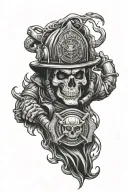 firefighter skull sleeve tattoo tattoo design idea