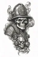 firefighter skull sleeve tattoo tattoo design idea
