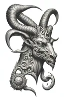 baphomet head tattoo design idea