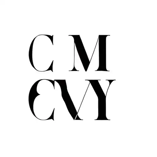 The four recognizable uppercase letters C,M,F,Y assembled harmoniously, allowing them to overlap or intersect. tattoo design idea