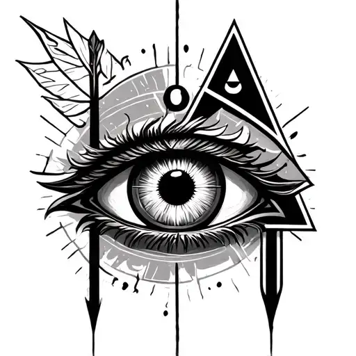 evil eye and eye of horus and hamsa and eye of providence tattoo design idea