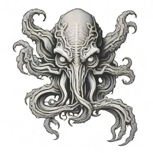 Cthulhu emerging tattoo design idea