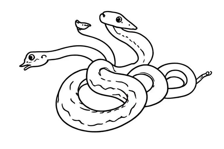 barbwite with snake intertwined and emoji : )) everything happens tattoo design idea