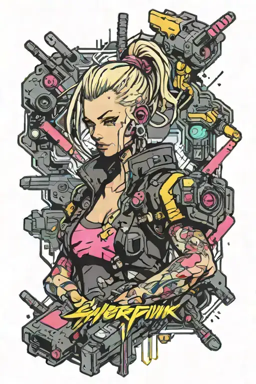 Cyberpunk 2077 tattoo design idea