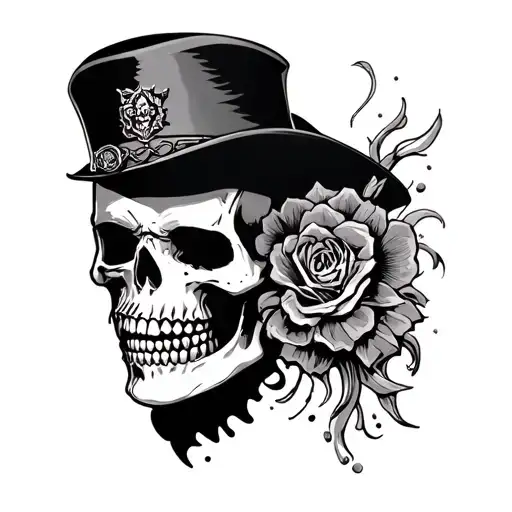 gangster skull face tattoo tattoo design idea