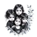 3 Sibling tattoo design idea