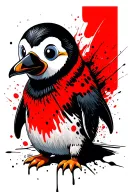 cute penguin tattoo design idea