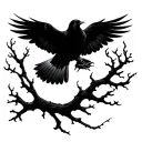 a bird rising from branches or fire on forearm near wrist that cover a scar. tattoo design idea