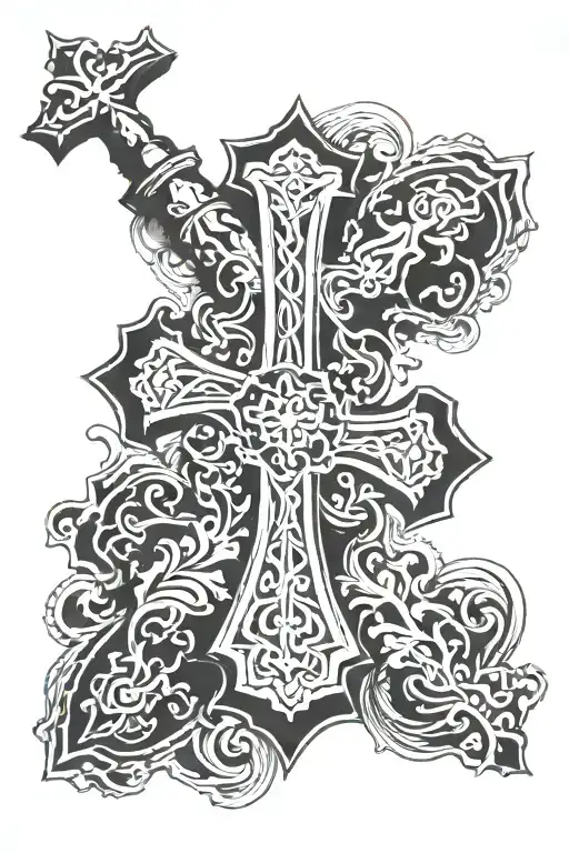 orthodox cross tattoo design idea