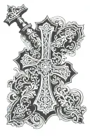 orthodox cross tattoo design idea