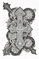 orthodox cross tattoo design idea