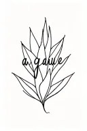 simple line written in cursive "agave" that transitions into a realistic bouque of different at the top on my spine tattoo design idea