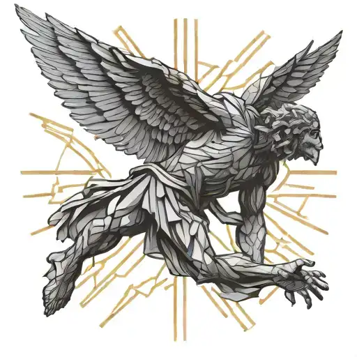 icarus falling from the sun tattoo design idea