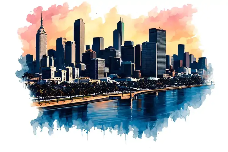 Los Angeles skyline tattoo design idea