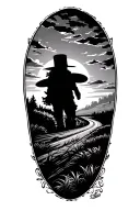 country road tattoo design idea
