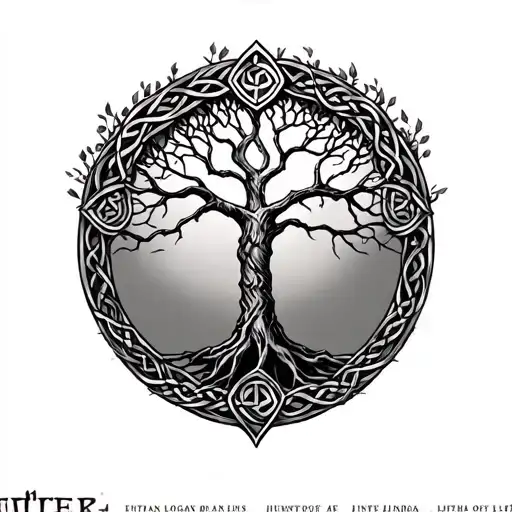 "hunter ethan logan linda" celtic tree of life tattoo design idea
