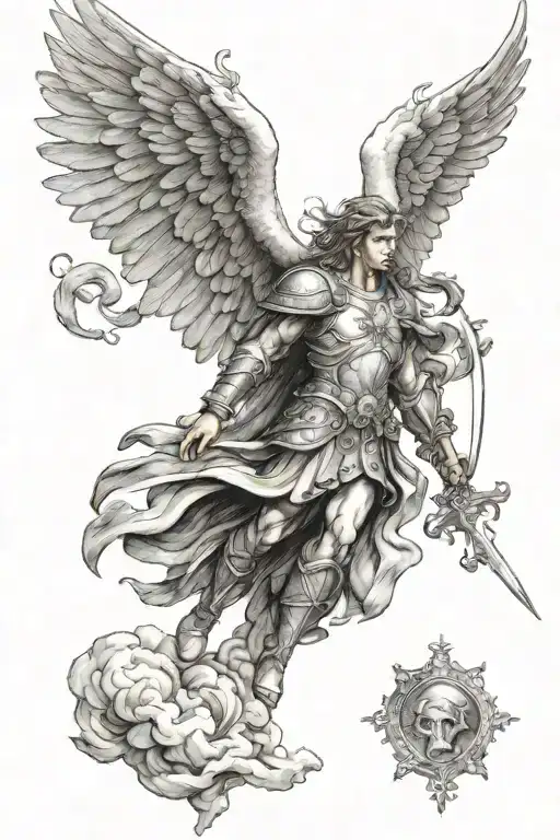 Saint Michael the Archangel tattoo design idea