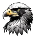 US Army Infantry helmet merging with a majestic bald eagle tattoo design idea