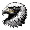 US Army Infantry helmet merging with a majestic bald eagle tattoo design idea