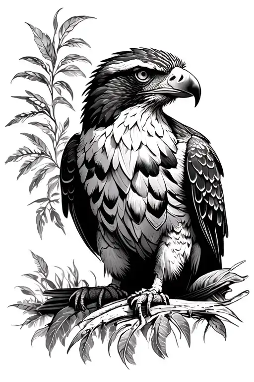 Philippine eagle sitting tattoo design idea