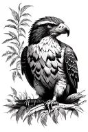 Philippine eagle sitting tattoo design idea