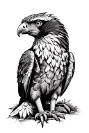Philippine eagle sitting tattoo design idea