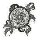 malenia from elden ring mixed with uzumaki spirals tattoo design idea