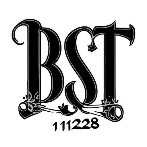 I wanted you to design a tattoo for me with the code 11228, a regular one with a very small font and the word BST writte tattoo design idea