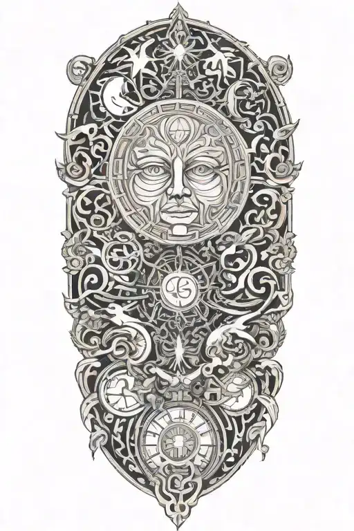 jean delville arts inspired tattoo featuring iconic symbols tattoo design idea