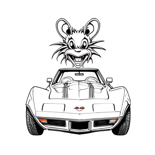 1978 corvette ratfink style tattoo design idea