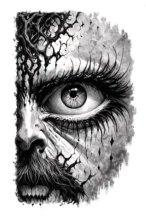 lotr mordor saurons eye black work  goth  style tattoo design idea