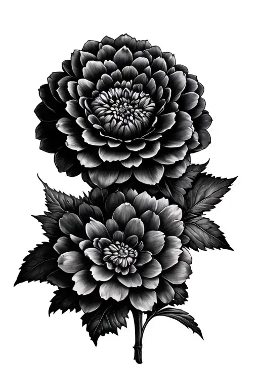 black dahlia flower tattoo design idea