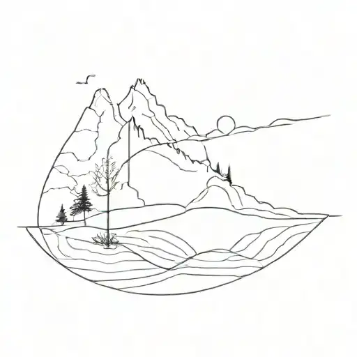single line complicated path leading tattoo design idea