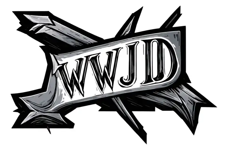 arrow with letters WWJD tattoo design idea