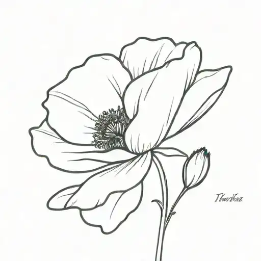 tattoo poppy flower "beloved" tattoo design idea