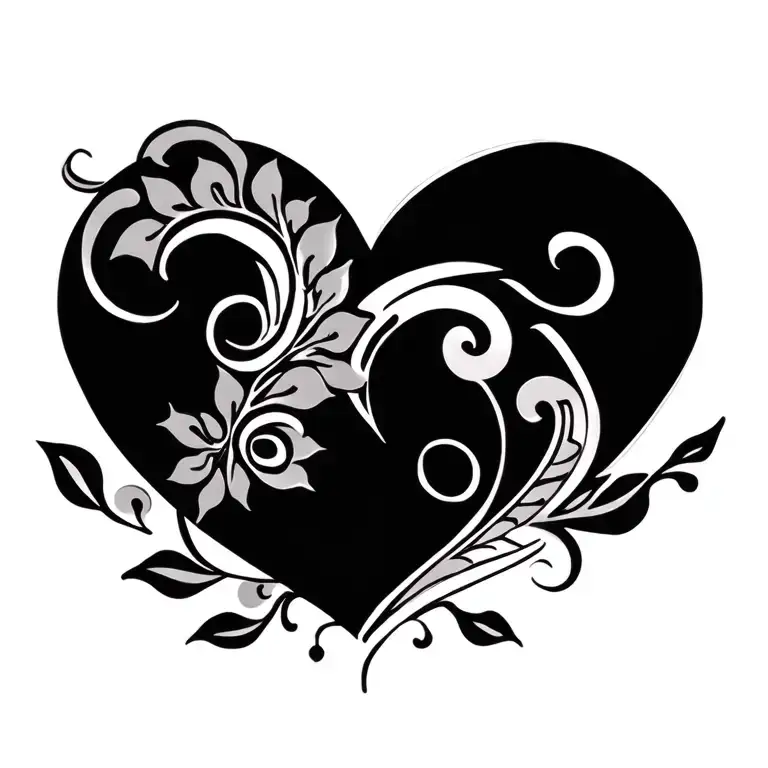 Mendhi style love heart tattoo design idea